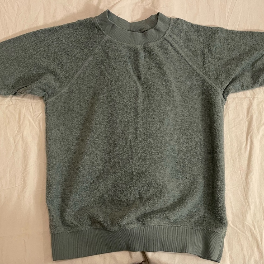 Jungmaven Raglan Sherpa Sweatshirt clay green small unisex